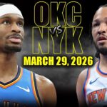 Oklahoma City Thunder vs New York Knicks Full Game Highlights – March 29, 2026 | NBA Season