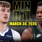 Minnesota Timberwolves vs Dallas Mavericks Full Game Highlights – March 30, 2026 | NBA Season