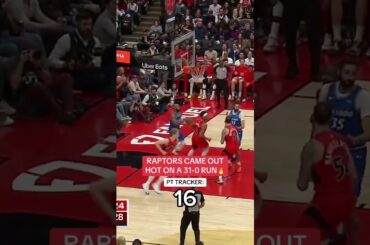 Raptors went on a CRAZY 31-0 run, the biggest unanswered run in the play-by-play era 🔥 📈