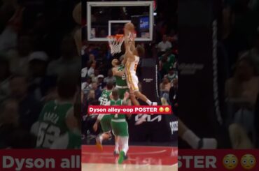 Dys caught the lob and a body 🤯🤯 #dysondaniels #alleyoop #hawks #nba #dunk #posterized