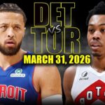 Detroit Pistons vs Toronto Raptors Full Game Highlights – March 31, 2026 | NBA Season