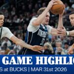 Mavericks Highlights at Milwaukee Bucks | March 31, 2026
