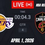 NBA LIVE! Los Angeles Lakers vs Cleveland Cavaliers I April 1, 2026 | Lakers vs Cavaliers  2K26