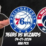 Philadelphia 76ers vs Washington Wizards 4/1/26 NBA Free Picks & Prediction | NBA Betting Tips