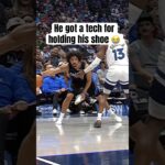 Ryan Nembhard contested with his shoe 🤣