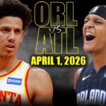 Atlanta Hawks vs Orlando Magic Full Game Highlights – April 1, 2026 | NBA Season