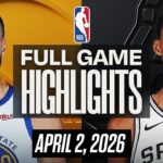 WARRIORS vs SPURS FULL GAME HIGHLIGHTS APRIL 2, 2026 NBA HIGHLIGHTS TODAY | NBA 2K26 GAMEPLAY