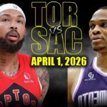 Toronto Raptors vs Sacramento Kings Full Game Highlights – April 1, 2026 | NBA Season