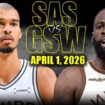 San Antonio Spurs vs Golden State Warriors Full Game Highlights – April 1, 2026 | NBA Season