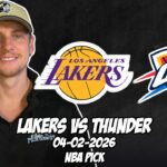Los Angeles Lakers vs Oklahoma City Thunder 4/2/26 NBA Free Picks & Prediction | NBA Betting Tips