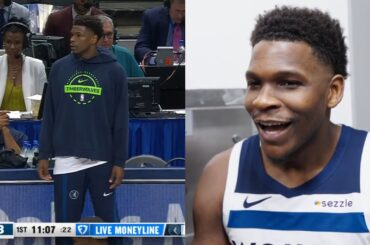 Anthony Edwards says he was taking a sh*t causing him to miss tip-off vs Mavs 😂