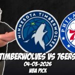 Minnesota Timberwolves vs Philadelphia 76ers 4/3/26 NBA Free Picks & Prediction | NBA Betting Tips