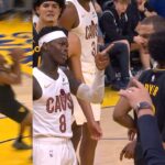 Draymond and Dennis Schroder have words after Schroder flying knees LJ Cryer 😅