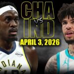 Charlotte Hornets vs Indiana Pacers Full Game Highlights – April 3, 2026 | NBA Season