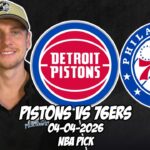 Detroit Pistons vs Philadelphia 76ers 4/4/26 NBA Free Picks & Prediction | NBA Betting Tips
