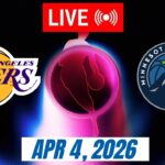 NBA LIVE! Los Angeles Lakers vs Minnesota Timberwolves April 4, 2026 | 2026 NBA Season Live 2K
