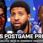 Paul George, Tyrese Maxey REACT After HUGE WIN Over Wolves | Sixers Presser