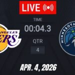 NBA LIVE! Los Angeles Lakers vs Minnesota Timberwolves April 4, 2026 | 2026 NBA Season Live 2K