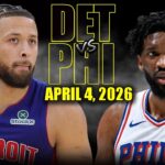 Detroit Pistons vs Philadelphia 76ers Full Game Highlights – April 4, 2026 | NBA Season