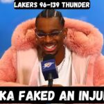 Shai Gilgeous Alexander CALLS OUT Doncic for faking INJURY - Post Game Interview - Lakers vs Thunder