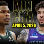 Minnesota Timberwolves vs Charlotte Hornets Full Game Highlights – April 5, 2026 | NBA Season