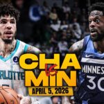 Charlotte Hornets vs Minnesota Timberwolves Full Game Highlights | April 5, 2026 | FreeDawkins