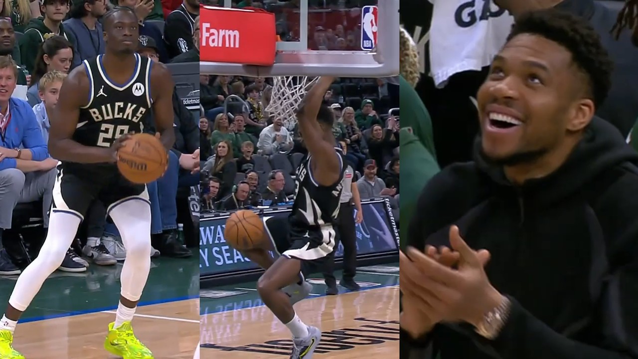 Giannis loved Alex Antetokounmpo throwing lob to Thanasis Antetokounmpo for dunk 🤩