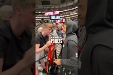 Jordan Poole meets up with Irish fan #pelicans #nba