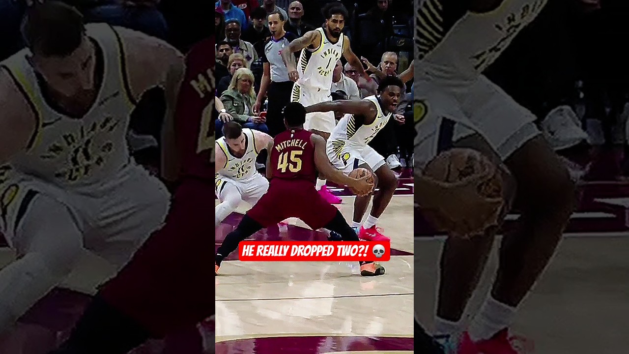 Donovan Mitchell really sent TWO Pacers to the floor! 😳 #nba #basketball #nbahighlights