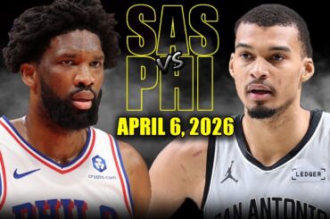 San Antonio Spurs vs Philadelphia 76ers Full Game Highlights – April 6, 2026 | NBA Season