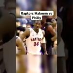 Hakeem in a Toronto Raptors jersey vs Philly in 2002 🔥 #nba #basketball #hakeem #sports #shorts