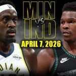 Minnesota Timberwolves vs Indiana Pacers Full Game Highlights – April 7, 2026 | NBA Season