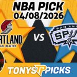 Portland Trail Blazers vs San Antonio Spurs Pick 4/8/26 NBA Pick Prediction