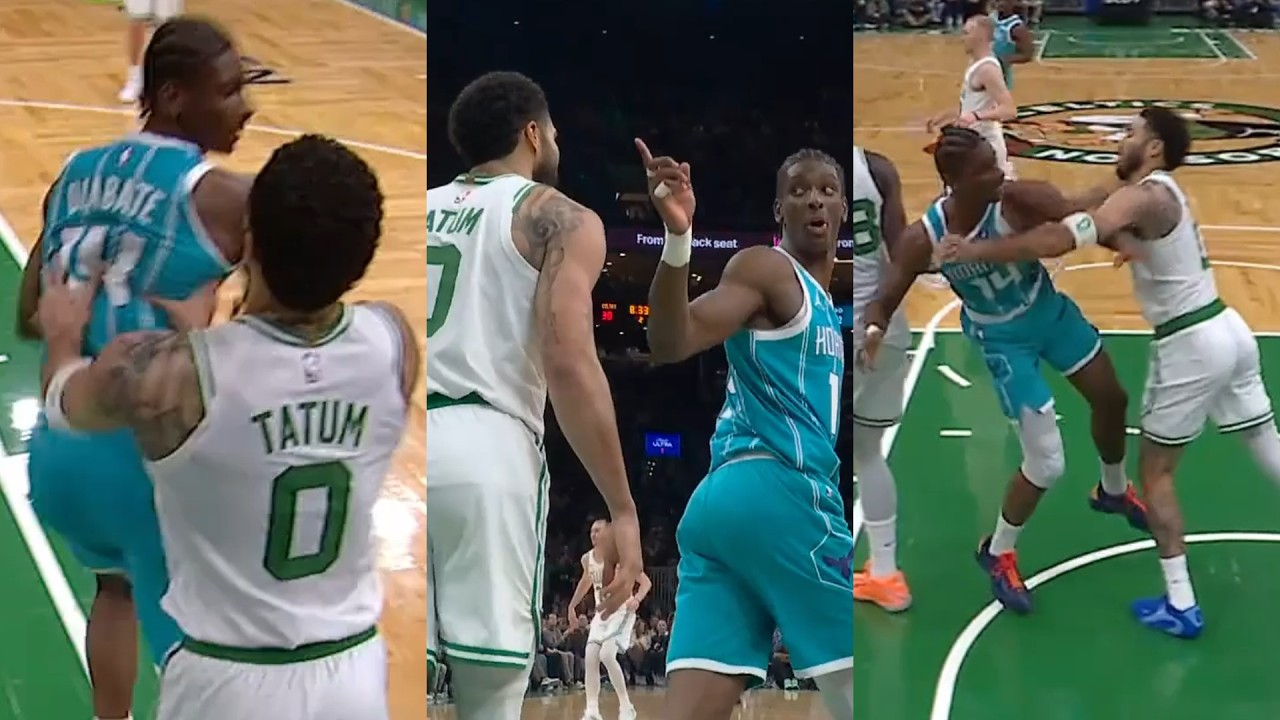 Moussa Diabate tells Jayson Tatum not to mess with him after shove 😂