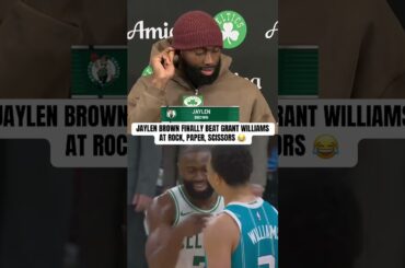 Jaylen Brown finally ended Grant Williams’ legendary run at rock, paper, scissors 😭😭