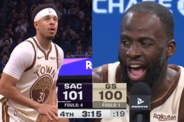 Draymond couldn't believe Kings tanking by intentionally fouling Seth Curry while winning 😂