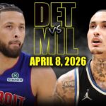 Detroit Pistons vs Milwaukee Bucks Full Game Highlights – April 8, 2026 | NBA Season