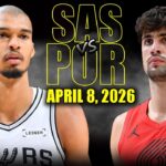 San Antonio Spurs vs Portland Trail Blazers Full Game Highlights – April 8, 2026 | NBA Season