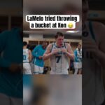 LaMelo tossed a mop bucket 😭 (via @hornets)