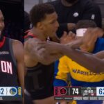 Draymond and Jabari Smith Jr get into it after Draymond threw ball at his head