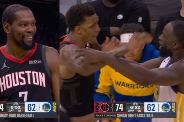 Draymond and Jabari Smith Jr get into it after Draymond threw ball at his head