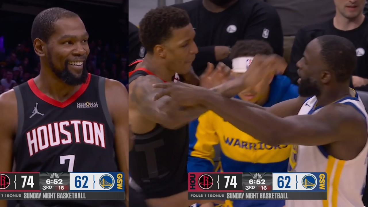 Draymond and Jabari Smith Jr get into it after Draymond threw ball at his head