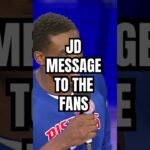“We not done yet.” JD with a message to the best fans in the league. #pistons #nba