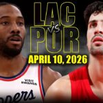 Los Angeles Clippers vs Portland Trail Blazers Full Game Highlights – April 10, 2026 | NBA Season