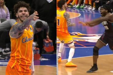 LaMelo taunts Isaiah Stewart after 3 for complaining to ref "Shut yo b**ch a*s up pu**y" 😳