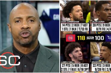 ESPN reacts to Jalen Duren scores 20 points & the Detroit Pistons beat the Charlotte Hornets 118-100