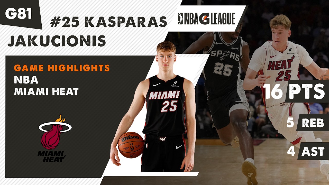Lithuanian KASPARAS JAKUCIONIS 16 PTS / 5 REB / 4 AST Miami Heat game highlights