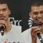 Wemby stuns reporters with quick math skills "Of course the Alien gets all of them" 😂