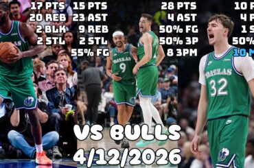 Flagg Hurt; Nembhard Dished Out 23 Assists | Dallas Mavericks Team Highlights vs Bulls (4/12/2026)