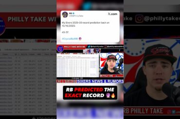 RB Predicted The Sixers EXACT RECORD This Season… 👀🔮 #76ers #Sixers #NBA